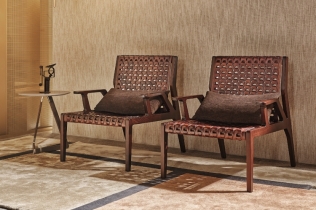 Net fotelja – luksuzno gnezdo od pletene kože